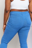 YMI Jeanswear Kate Hyper-Stretch Full Size Mid-Rise Skinny Jeans in Electric Blue- ONLINE ONLY 2-10 DAY SHIPPING