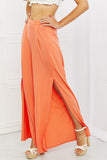 Culture Code Heatwave Front Slit Flowy Pants in Sherbet- ONLINE ONLY- 2-7 day Ship