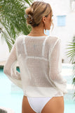 Openwork Scoop Neck Long Sleeve Cover-Up- ONLINE ONLY 2-10 DAY SHIPPING