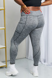 Rae Mode Full Size Heathered Wide Waistband Yoga Leggings- ONLINE ONLY 2-10 DAY SHIPPING