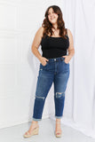Vervet by Flying Monkey Full Size Distressed Cropped Jeans with Pockets- ONLINE ONLY 2-10 DAY SHIPPING