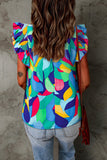 Printed Round Neck Butterfly Sleeve Top- ONLINE ONLY- 2-7 DAY SHIPPING