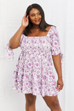 White Birch Touch of Elegance Full Size Floral Ruffle Mini Dress- ONLINE ONLY- Shipping 2-7 days