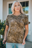 Women Leopard Short Flounce Sleeve Tee- ONLINE ONLY 2-10 DAY SHIPPING
