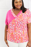 Celeste Wild Out Full Size Color Block V-Neck Top- ONLINE ONLY- 2-7 DAY SHIPPING