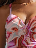Printed Sweetheart Neck Spaghetti Strap One-Piece Swimwear - ONLINE ONLY