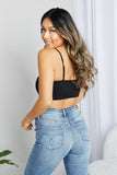 Zenana Full Size Textured Spaghetti Strap Bralette in Black - ONLINE ONLY 2-10 DAY SHIPPING