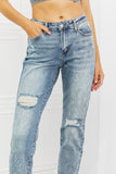 Judy Blue Maika Full Size Paisley Patterned Boyfriend Jeans- ONLINE ONLY- 2-7 DAY SHIPPING