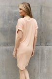 Culture Code Full Size Relaxed V-Neck T-Shirt Dress- ONLINE ONLY 2-7 DAY SHIPPING