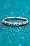 Moissanite Rhodium-Plated Half-Eternity Ring -ONLINE ONLY