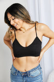 Zenana Full Size Textured Spaghetti Strap Bralette in Black - ONLINE ONLY 2-10 DAY SHIPPING