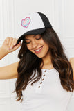 Fame Falling For You Trucker Hat in Black- ONLINE ONLY 2-10 DAY SHIPPING