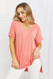 Zenana Simply Comfy Full Size V-Neck Loose Fit Shirt - ONLINE ONLY 2-7 DAY SHIP