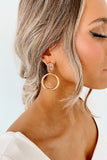 Gold or Silver Hoop Earrings w/ Rhinestone Detail - In Store