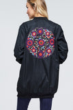 Embroider long style jacket