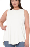 PLUS LUXE RAYON SLEEVELESS HI-LOW HEM TOP - In Store