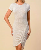 Snake Print Ruched Mini Dress - In Store