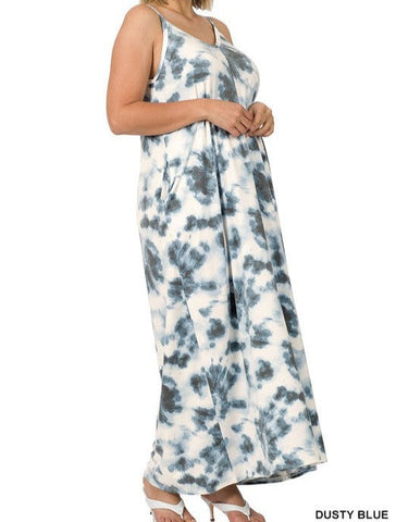 Plus Soft Terry Tie Dye Maxi Dress