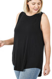 PLUS LUXE RAYON SLEEVELESS HI-LOW HEM TOP - In Store