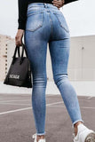 High Waist Distressed Jeans