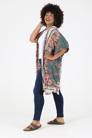Plus Floral Kimono