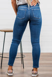 High Rise Ankle Skinny W Front Seam And Uneven Hem - In Store