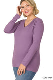 Assorted Plus Long Sleeve Brushed Microfiber Top
