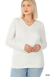 Assorted Plus Long Sleeve Brushed Microfiber Top