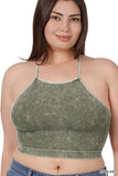 PLUS WASHED RIBBED SEAMLESS CROPPED CAMI TOP