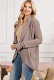 Waffle Knit Open Front Cardigan