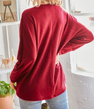 Oversized Brushed V-Neck Top - In Store
